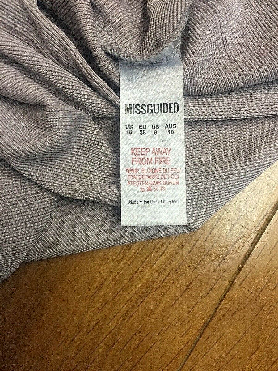 Robe Missguided Bandage Mini Beige - Taille 10, Sans Manches, Neuve Avec étiquettes