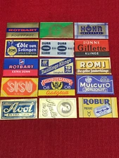 NOS German Safety Razor Blade Lot #2 - Mint+++ - Set of 15 Blades & Wrappers