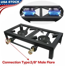 Double Burner Gas Camping Stove Cast Iron Propane LPG Gas Cooker for BBQ Hiking