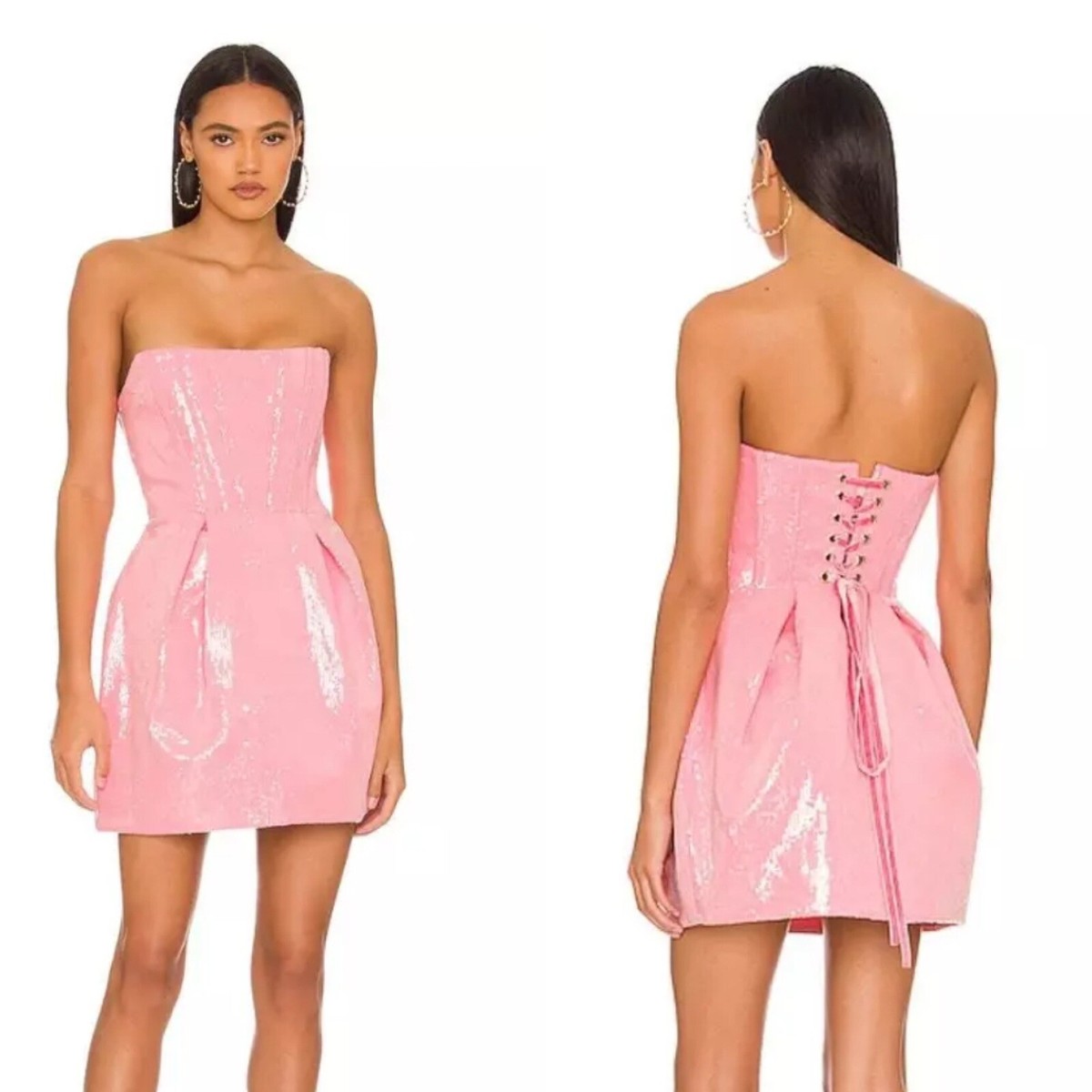 BRONX & BANCO Maraya Corset Pink Sequin Mini Dress NWT 8/L | eBay