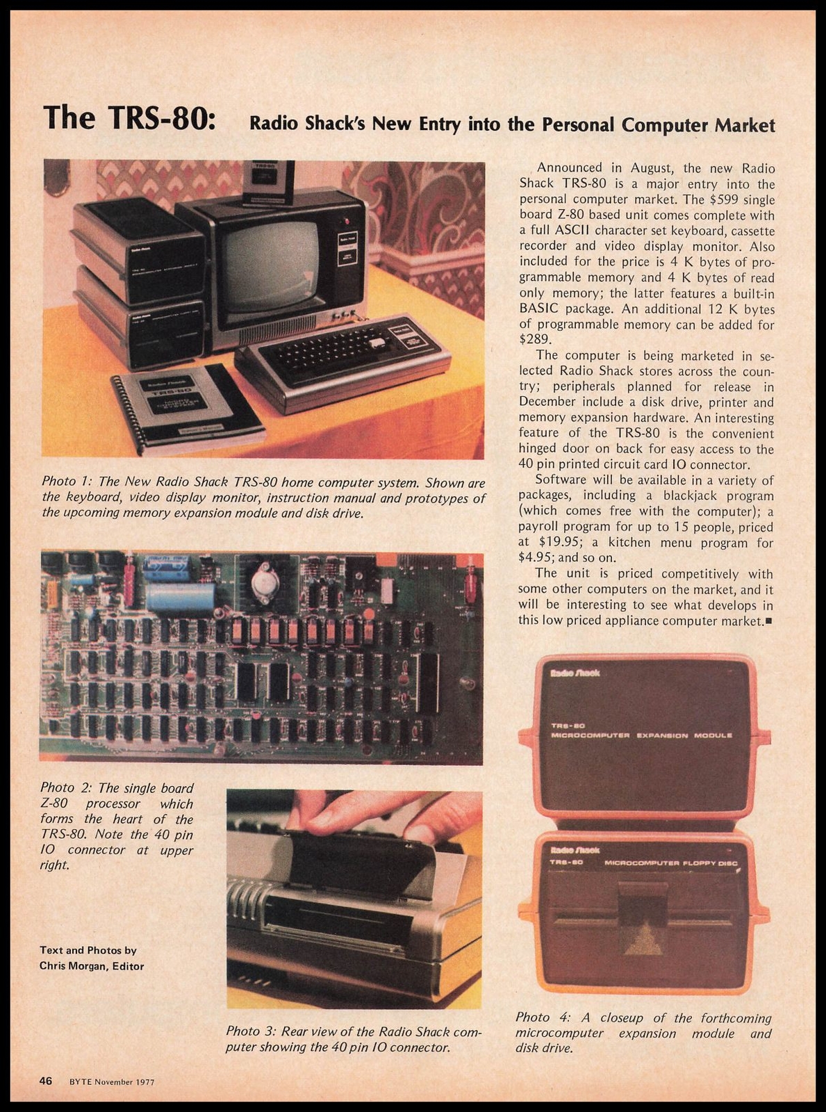 1977 Radio Shack Fort Worth Texas TRS80 Computer Photos Article Vintage Print Ad