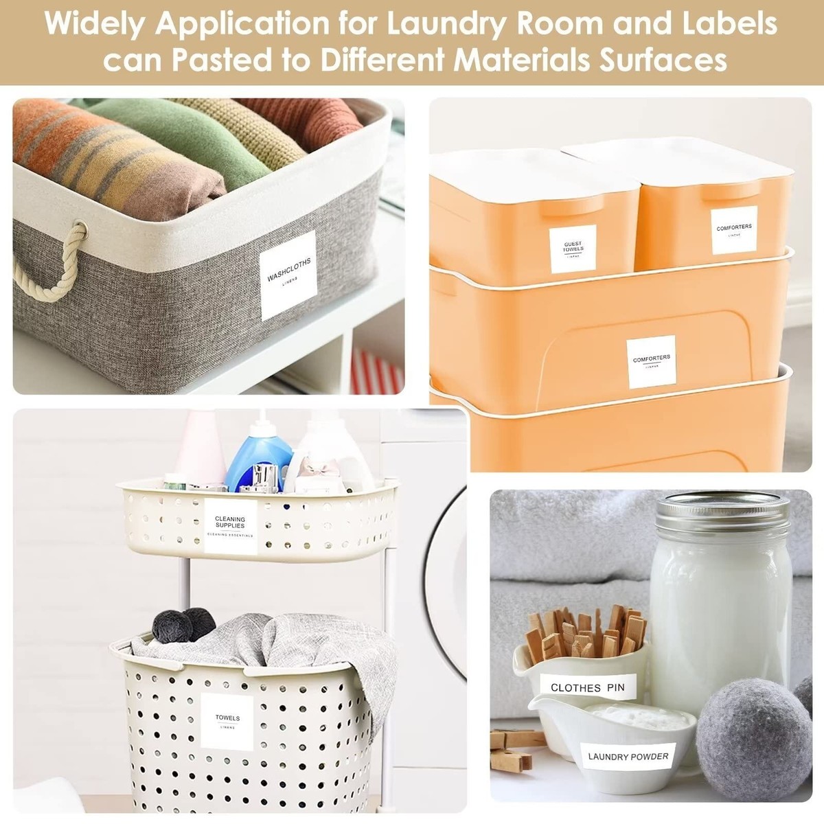 Home Organization 540 PCS Bathroom Home Laundry Labels For Organizing ...