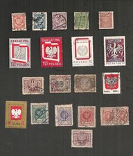 POLSKA POLOGNE COLLECTION LOT 20 TIMBRES BLASONS HERALDIQUE