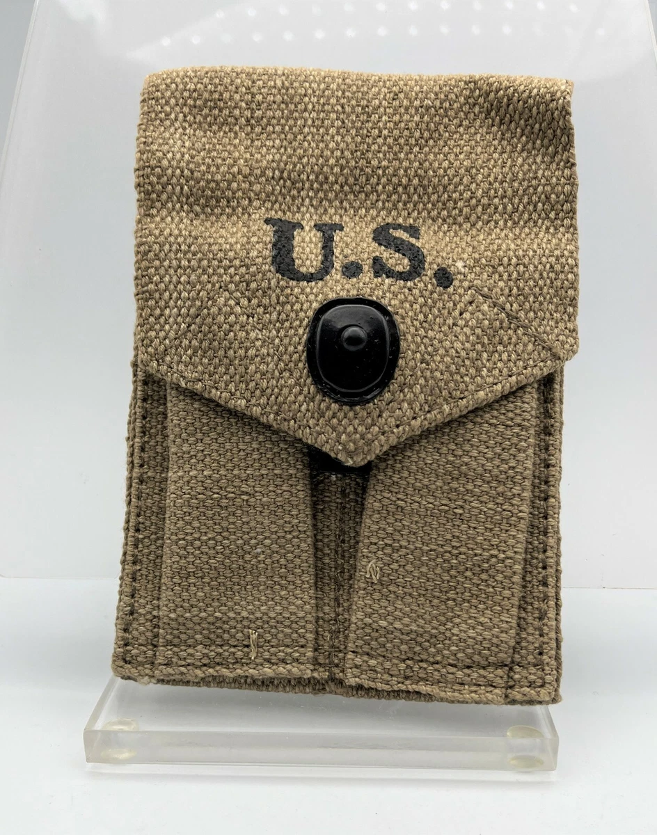 US M1923 WW2 1911 Pistol Magazine Pouch Marked AVERY Khaki US 