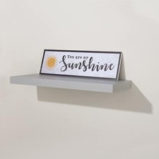 Grey Rectangle Wall Mounted 60cm Floating Shelf Storage Photo Display Decoration