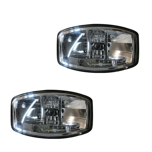Black ABS 9'' Jumbo Oval Spot Lamp 24v + LED For Scania Volvo DAF MAN Truck - Picture 11 of 13