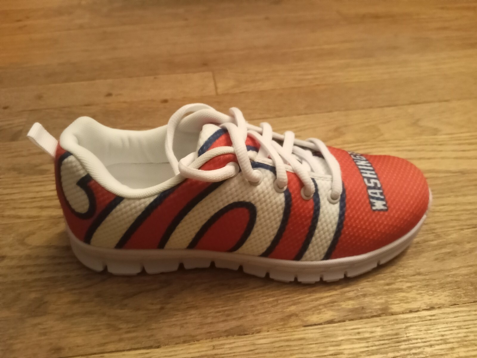 ALTRA Scarpe Washington Nationals "Curly W" rosso bianco e blu donna taglia 6. Senza scatola.