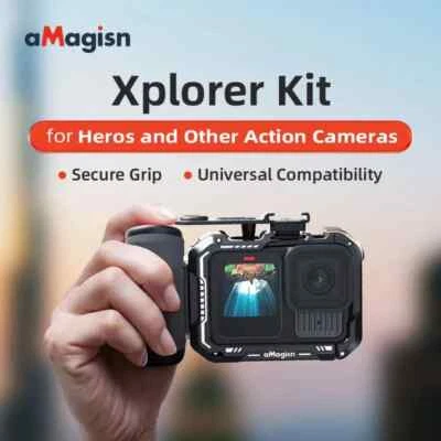 aMagisn Xplorer Grip Kit For Hero13 (Plastic/Metal Quick Release + Metal Frame)