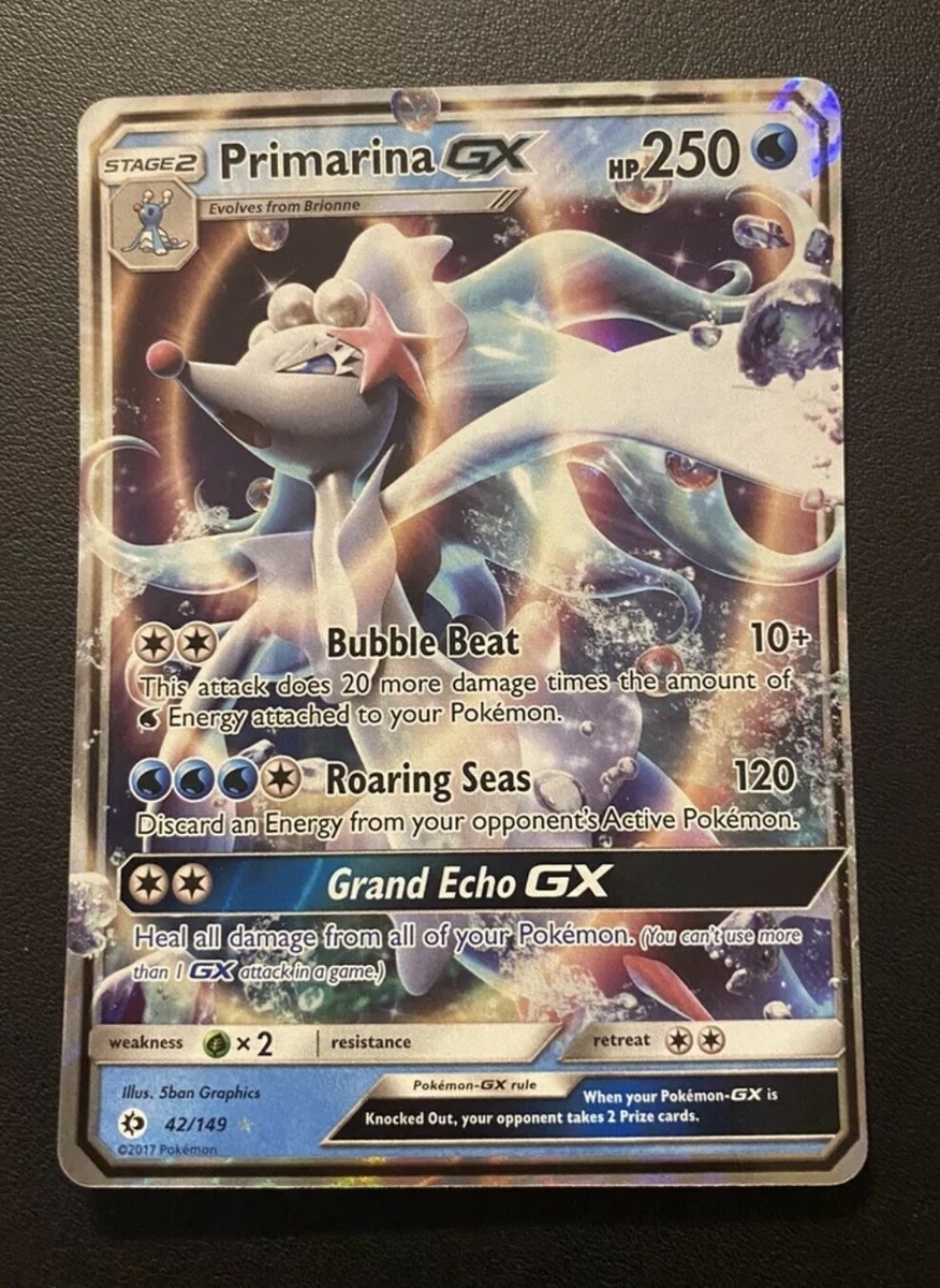 POKEMON TCG PRIMARINA GX 42/149 ULTRA RARE SUN AND MOON BASE!!
