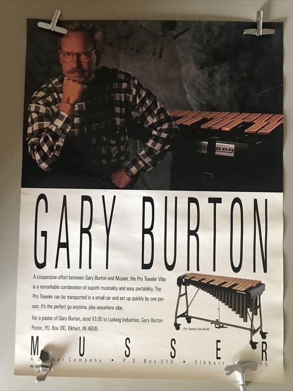 Ludwig Musser Pro Traveler Vibe M48 w Gary Burton Poster 16 X 22”