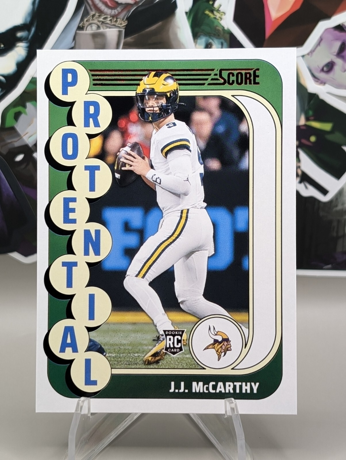 2024 Panini Score Protential J.J. McCarthy #10 RC Minnesota Vikings Score Red