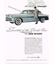 1955 Desoto Fireflite Automobile Car Vintage Print Ad