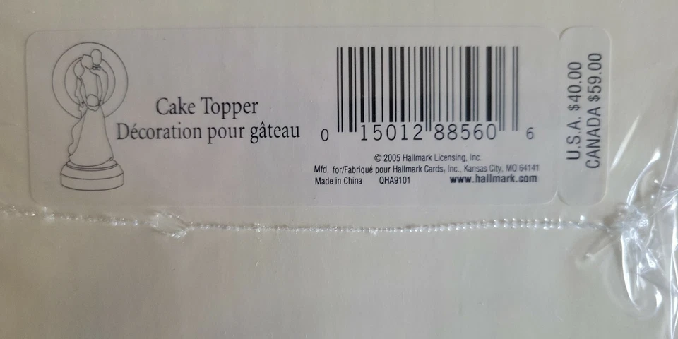 VTG NOS Sealed 2005 Hallmark Wedding Cake Topper Two Hearts One Love Keepsake - Image 4 of 4