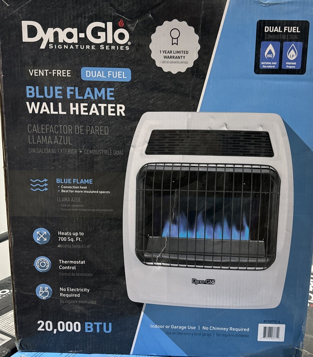 Dyna-Glo Signature Series Blue Flame Dual Fuel Vent Free Wall Heater 20000  BTU