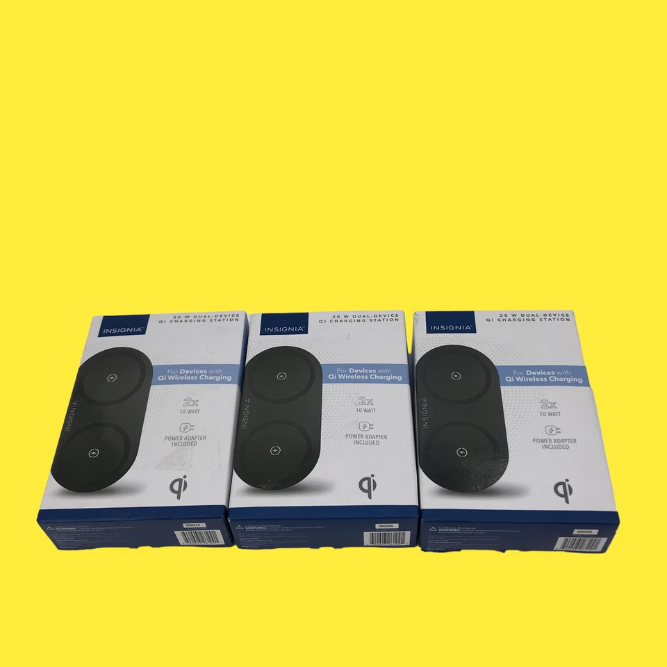 LOT OF 3 Insignia Universal Dual Qi Wireless Charging Station NS-MWPC10K2 #8333 - Image 2 of 4