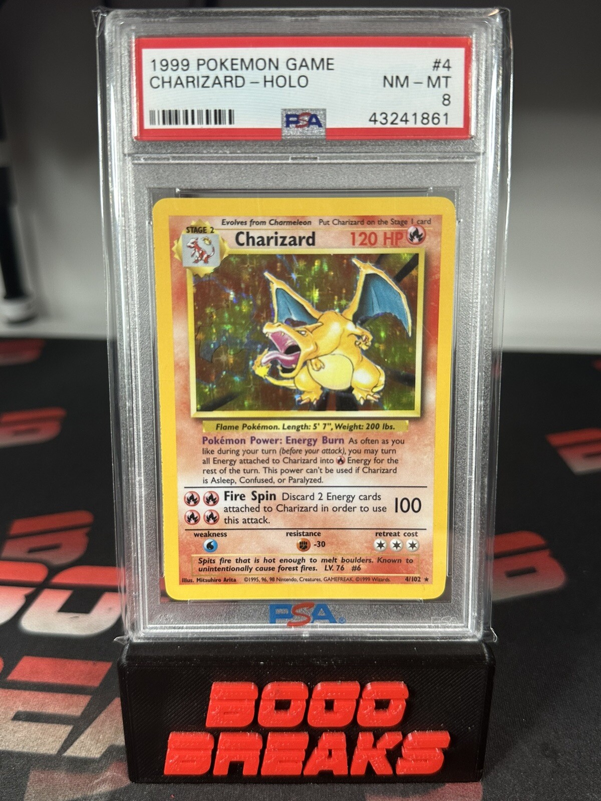 Charizard Pokemon Unlimited Base PSA 8 Slab Vintage Cards 1999 TCG 4/102  Rare | eBay
