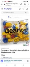 Tupperware NEW VTG TupperToys GEARIOS Building Blocks Race Car Factory Sealed