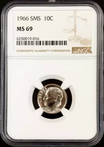 1966 SMS Roosevelt Dime certified MS 69 by NGC!