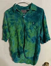 Vintage Bugle Boy Women  s Hawaiian Shirt Large