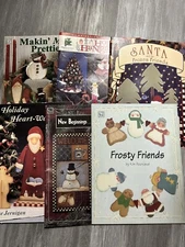 Lot of 6  Folk Art Holiday Christmas Decorative Acrylic Painting Books