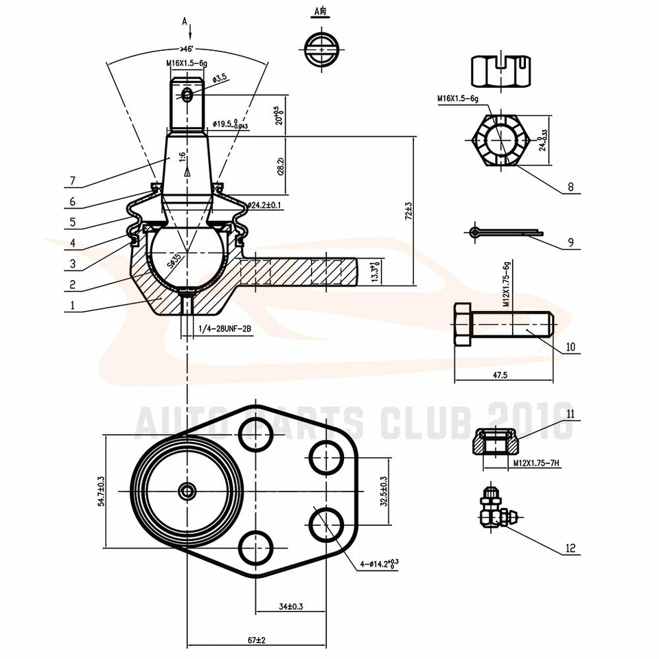 14PC Complete Front Supension Kit Fits 2000 2001 Dodge RAM 1500 RWD 2WD Foto 3 de 4