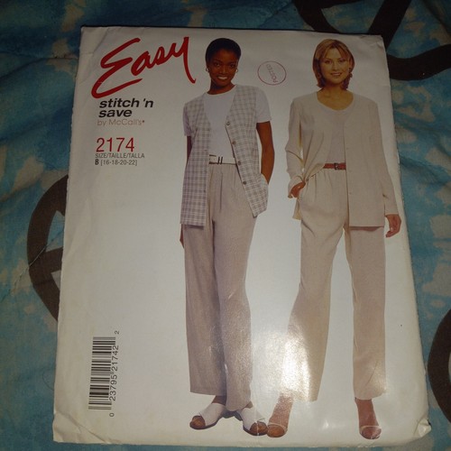 McCall's 2174 abiti donna 16-18-20-22 modello cucito vintage NON TAGLIATI