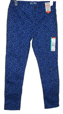 New Girls size L 10-12 Plus Blue Leopard Print Jeggings Wonder Nation