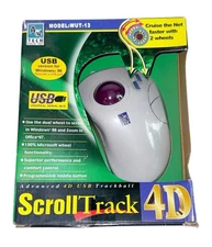 NEW OLD STOCK A4TECH WUT-13 TRACKBALL WIRED SCROLLTRACK 4D USB MOUSE