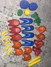 Vintage Tupperware Tuppertoys Zoo It Yourself Animals Lot 28 Pieces Multicolor