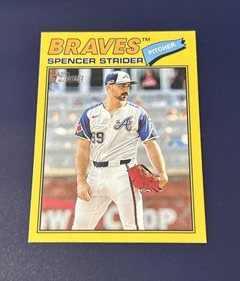 2026 Topps Heritage Spencer Strider Dark Yellow SP Atlanta Braves