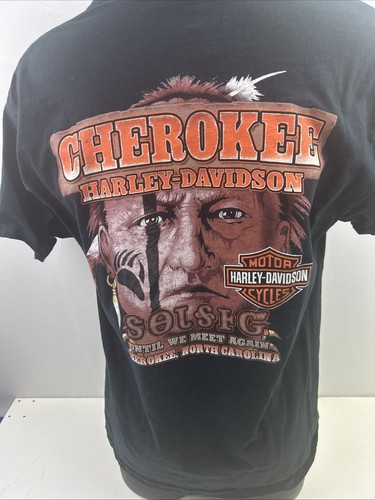 2016 seltenes Harley Davidson Cherokee NC T-Shirt Large blau SS bis wir uns wiedersehen - Bild 3 von 9