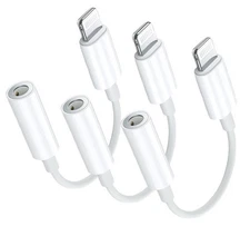 Apple MFi Certified 3 Pack Lightning   3.5mm Headphone Aux Audio Jack Adapte...