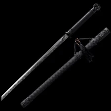 Full Tang Straight Ninja Battle Ready Sword 9260 Spring Steel Ninjato Katana