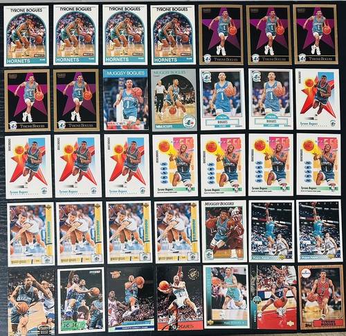 Muggsy Bogues Collection: 35 Basketball Cards 1989-1994 Charlotte ...