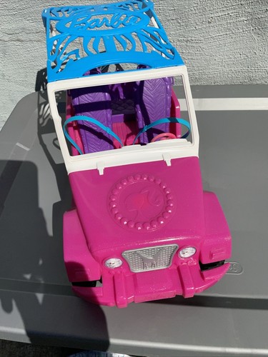 Mattel Barbie Doll Passport Beach Jeep Cruiser Pink Glitter 2012 Hardtop Toy Car - Picture 2 of 6