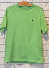 Polo Ralph Lauren Boys Green Logo Embroidered T-Shirt Crew Neck Size L 14-16