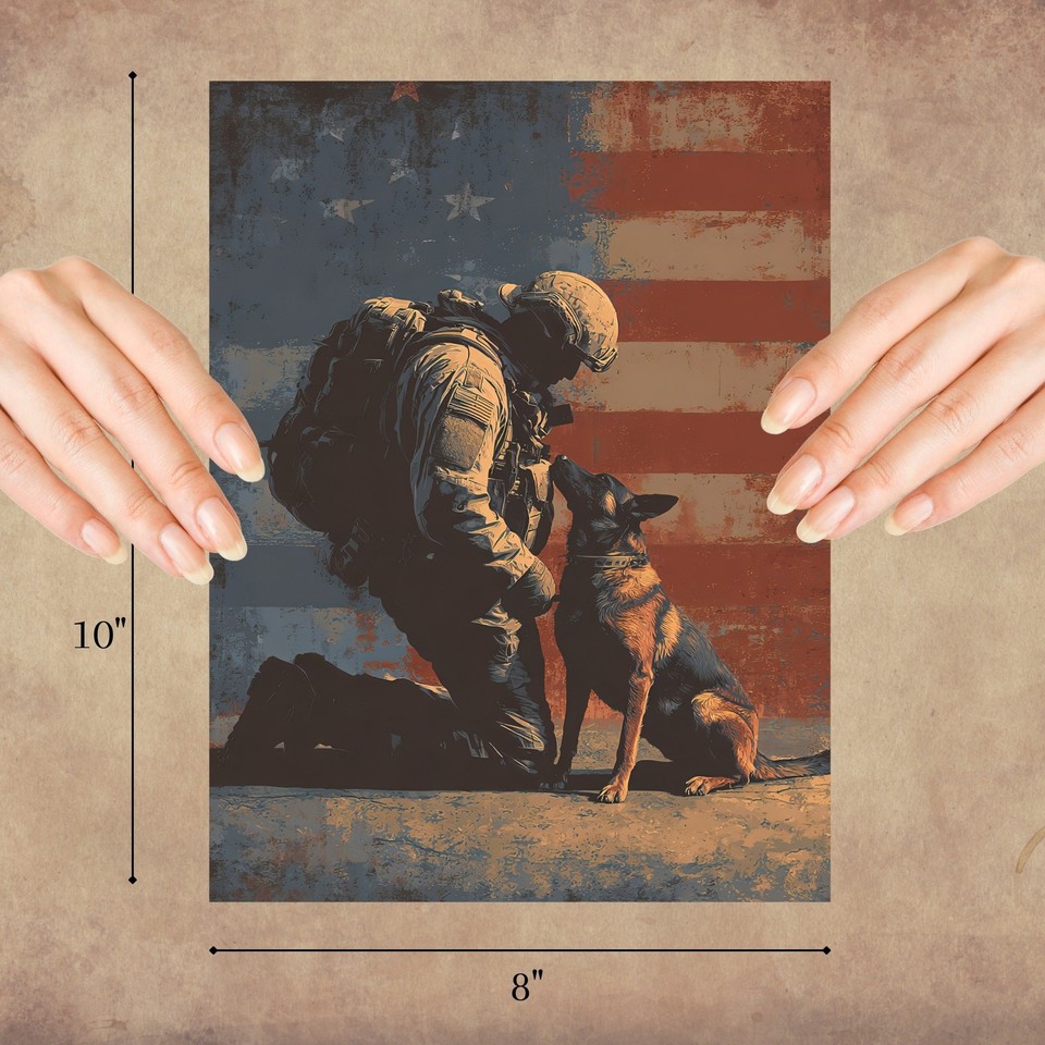 K9 Handler Military Tribute Sign, Rustic Military Decor, Dog Handlers ...