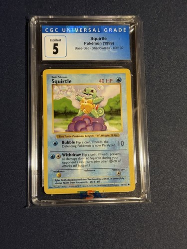 Squirtle (Shadowless) graded CGC 5 for sale on eBay