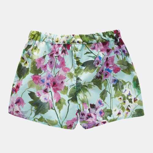 Dolce & Gabbana Kids Blue Floral Print Cotton Shorts 6 Yrs - Picture 2 of 7