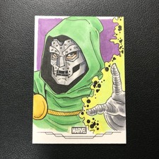 Marketplace image: 2025 Topps Chrome Marvel Studios Sketch 1/1 Auto Doctor Doom Marlo Agunos
