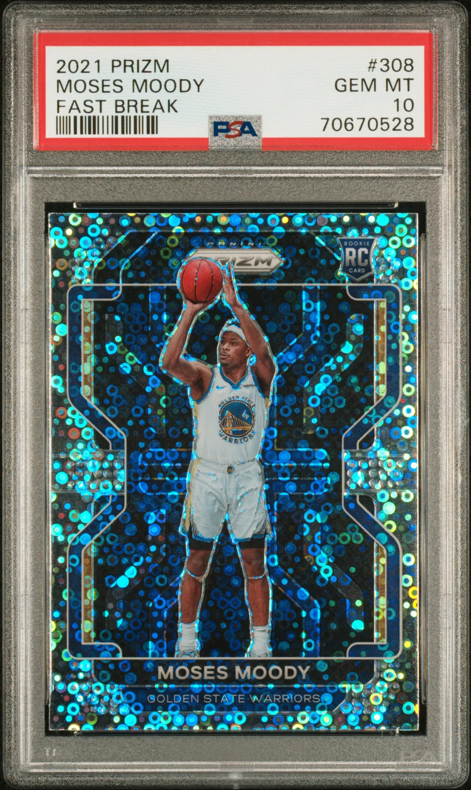 2021 PANINI PRIZM FAST BREAK #308 MOSES MOODY ROOKIE RC PSA 10