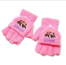 Kpop Demon Hunters Huntrix Girls Knitted Half Flip Winter Gloves Warm Mittens US