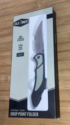 Old Timer Trail Boss 8in Drop Point Folding Knife with High Carbon Stainless