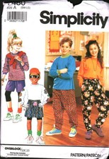 7480 Simplicity Sewing Pattern Girls Boys Pants Shorts Knit Top S - L Casual Sew