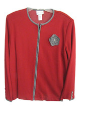 NWT Alfred Dunner Fall Blazer Red with black/white accents, M