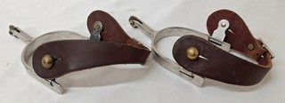 Vintage Western Cowboy Spurs Brown Leather Straps