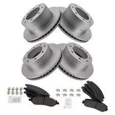 Front & Rear Semi-Metallic Brake Pad & Coated Rotor Kit for F250 F350