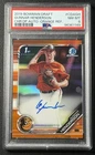 GUNNAR HENDERSON PSA 2019 BOWMAN DRAFT CHROME ORANGE REFRACTOR RC AUTO JSY# 2/25