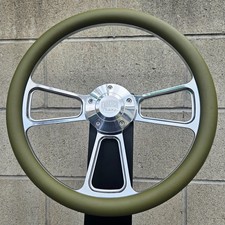 14 Wheel W Army Green Wrap Fs Horn Hub 1964-66 Chevy Pontiac Olds Buick