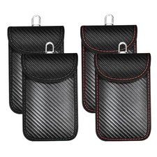 Faraday Pouch for Car Keys, 4-Pack RFID Signal Blocking Key Fob Protector, An...